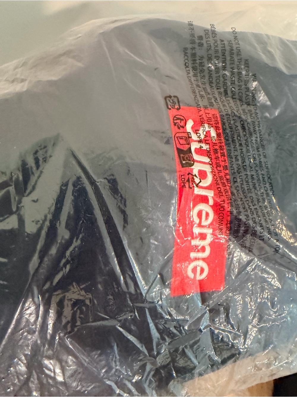 Supreme Box Logo Tee — navy with Red Box Logo